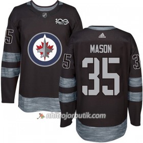 Män Ishockey Winnipeg Jets Tröja Steve Mason 35 1917-2017 100th Anniversary Adidas Svart Authentic